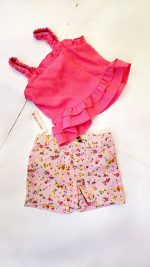 2n1 Girls Strapped hand peplum top with floral short