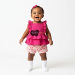 2n1 Girls Strapped hand peplum top with floral short