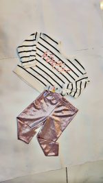 2-in-1 Viola Inscribed Design Two-Piece Girls Set