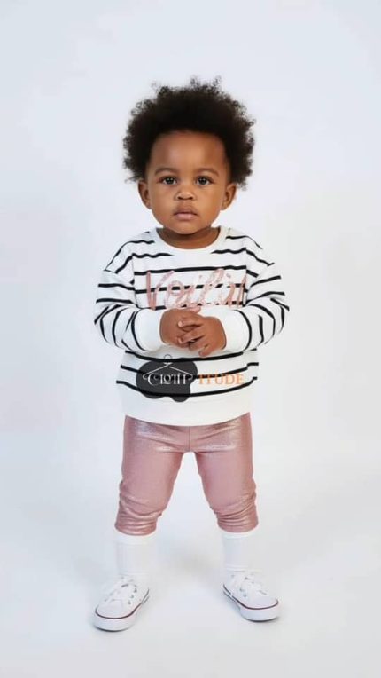 2-in-1 Viola Inscribed Design Two-Piece Girls Set
