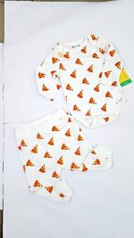 2-in-1 Unisex Joggers Set with Pizza Design – White & Red (Code: CKMAOB)