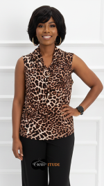 Adrienne Leopard Top