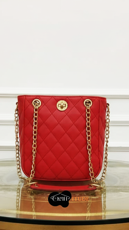 Justfab red faux leather bag