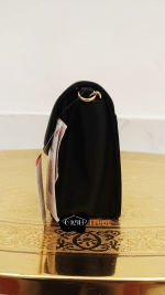 justfab women black/woven clutch purse with gold hardware - Image 3