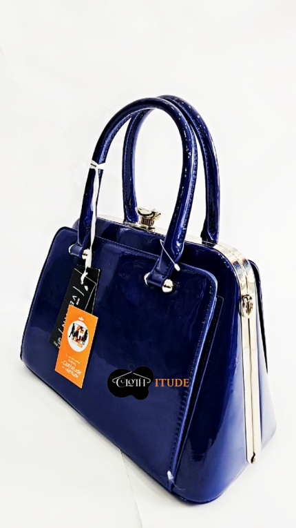 Vegan Patent satchel Bag