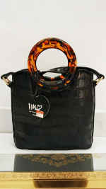 imoshion Black crocodile embossed crossbody bag 