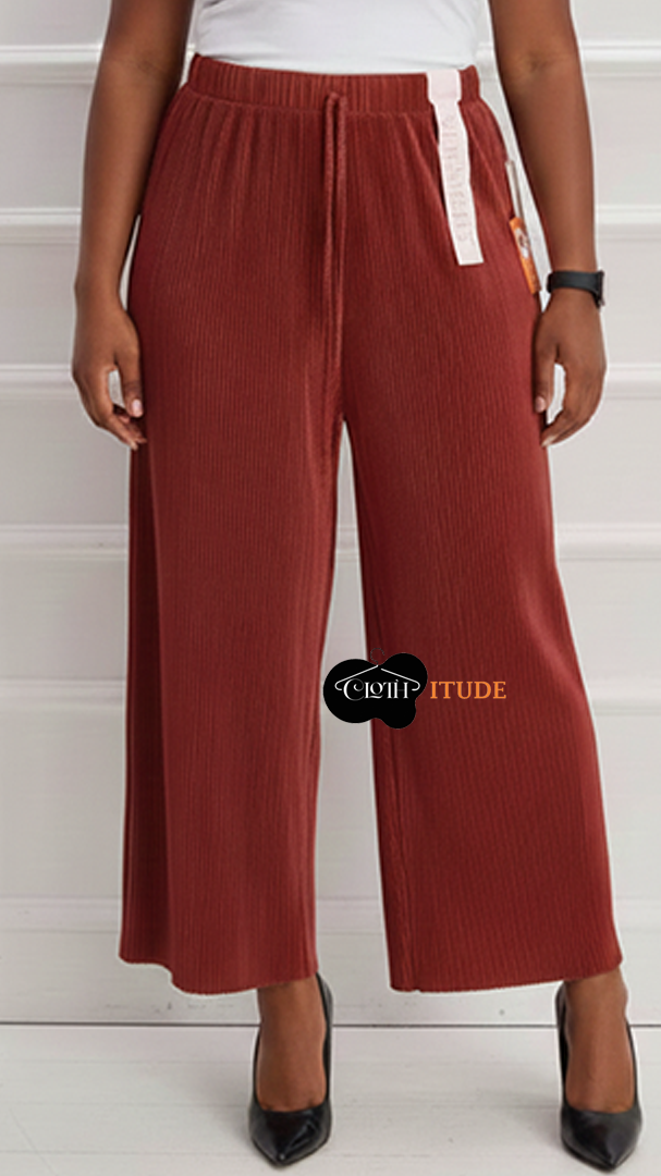 9-14 I Believe plisse palazzo pan - Image 1